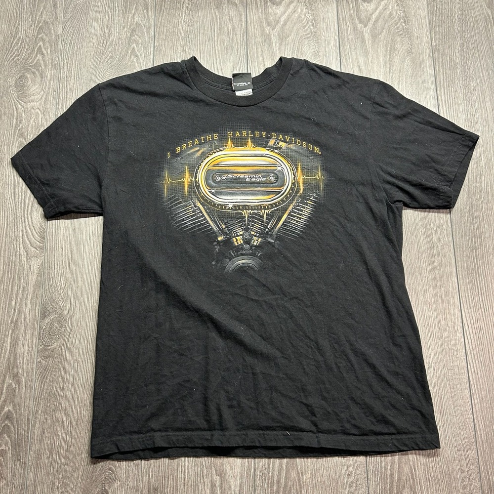 Vintage Harley-Davidson Screamin Eagle Myrtle Beach T-Shirt Black XL Made in USA